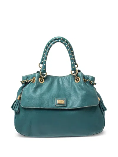 Pre-owned Dolce & Gabbana Miss Charlotte Satchel Bag In Green