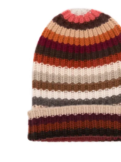 Hurray Striped Cashmere Beanie Hat In Multi