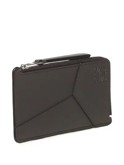 Loewe Puzzle Edge Long Card And Coin Holder In Classic Calf Leather In Black