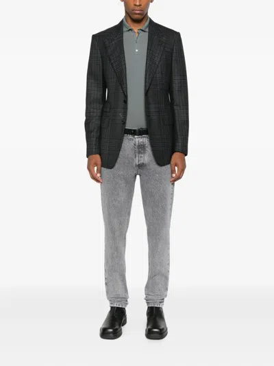 Drumohr Tailored Long Sleeve Polo In Green