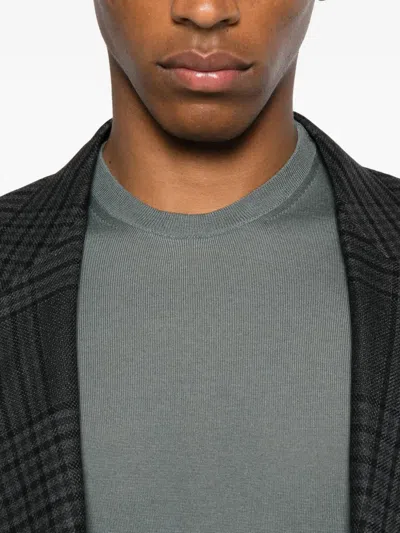 Drumohr Merino Wool Long Sleeve Crew-neck Sweater In Green