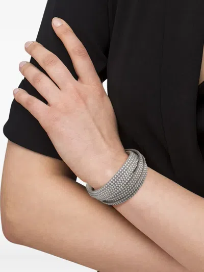 Pre-owned Swarovski Vintage 10k White Gold Slake Bracelet In Silver