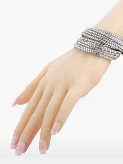 Pre-owned Swarovski Vintage 10k White Gold Slake Bracelet In Silver