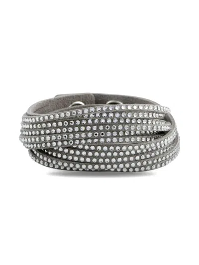 Pre-owned Swarovski Vintage 10k White Gold Slake Bracelet In Silver