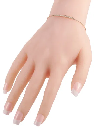 Pre-owned Lb Exclusive 14k Rose Gold Diamond Bar Bracelet