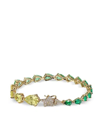 Anabela Chan 18k Yellow Gold Emerald Nova Bracelet In Brown