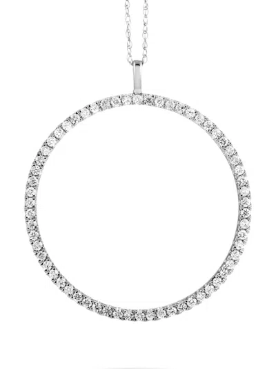 Pre-owned Lb Exclusive 14k White Gold Diamond Pendant Necklace