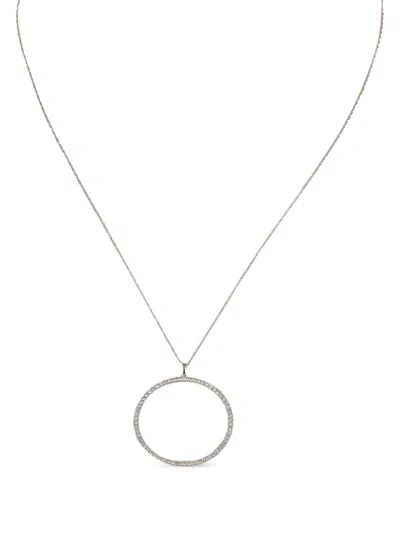 Pre-owned Lb Exclusive 14k White Gold Diamond Pendant Necklace
