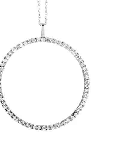 Pre-owned Lb Exclusive 14k White Gold Diamond Pendant Necklace