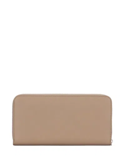 J & M Davidson Zip-around Leather Wallet In Brown
