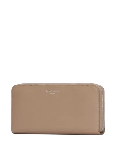 J & M Davidson Zip-around Leather Wallet In Brown