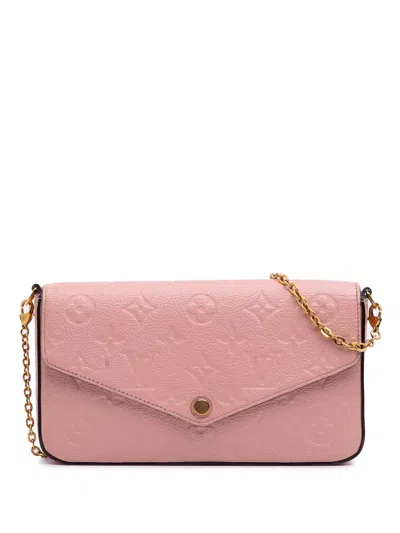 Pre-owned Louis Vuitton 2019 Monogram Empreinte Pochette Felicie Crossbody Bag In Pink