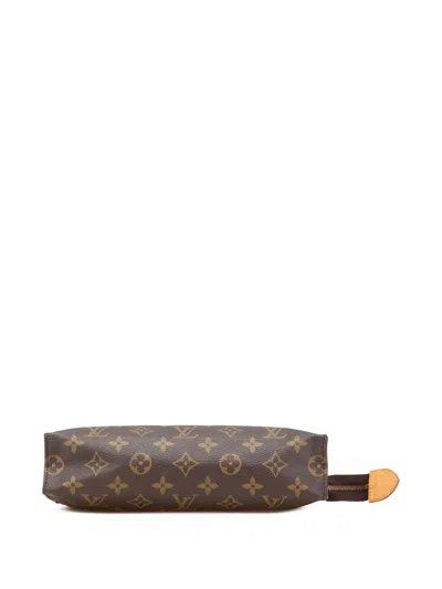Pre-owned Louis Vuitton 1990 Monogram Toiletry Pouch 26 Clutch Bag In Brown
