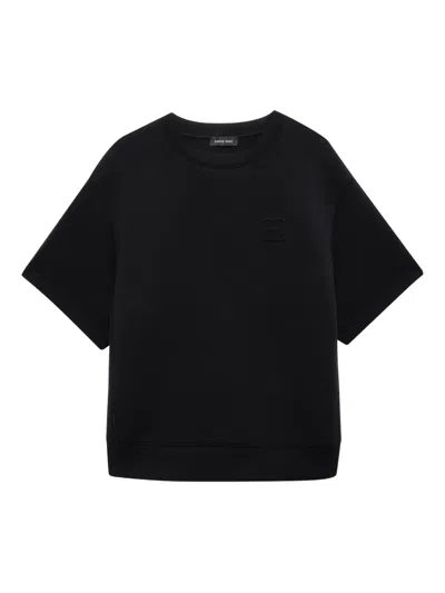 Anine Bing Jadon Monogram T-shirt In Black