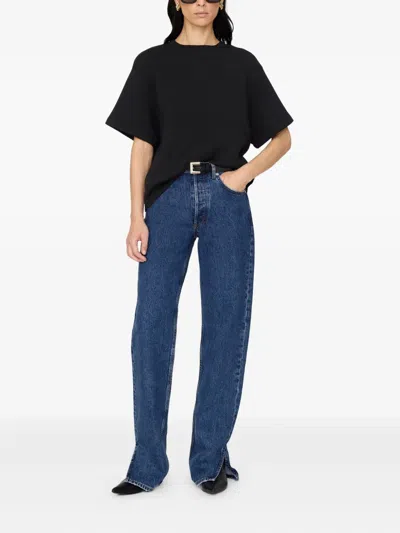 Anine Bing Jadon Monogram T-shirt In Black