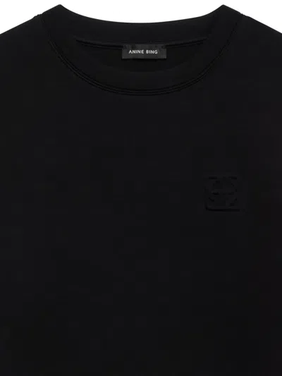 Anine Bing Jadon Monogram T-shirt In Black