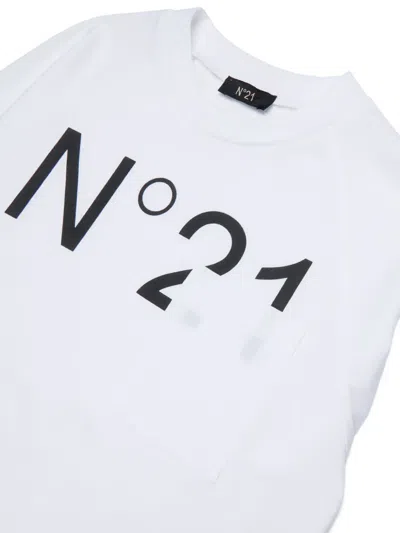 N°21 T-shirt Manica Lunga In Jersey Con Logo In White