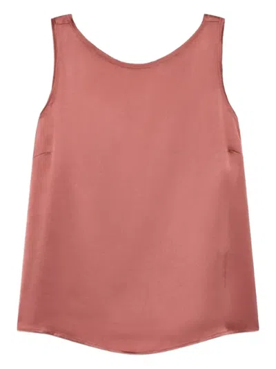 Maliparmi Sleeveless Satin Tank Top In Pink