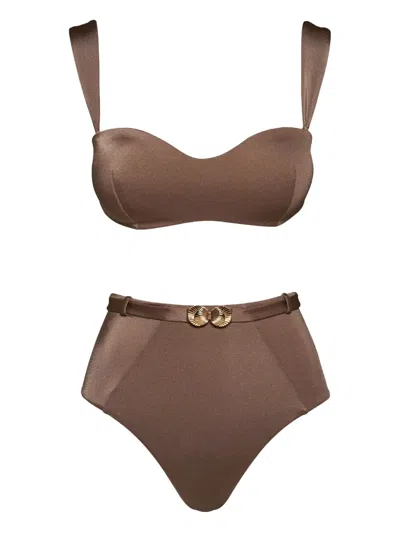 Noire Swimwear High-waisted Bikini In Brown