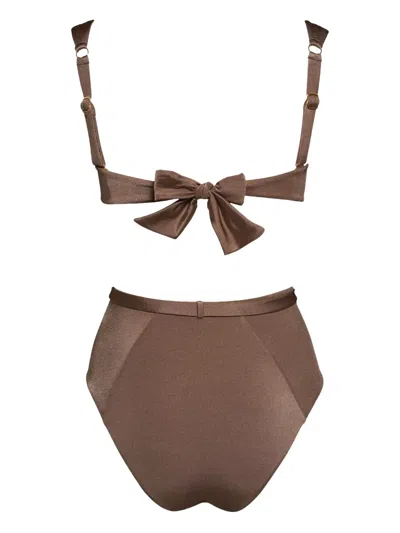 Noire Swimwear High-waisted Bikini In Brown