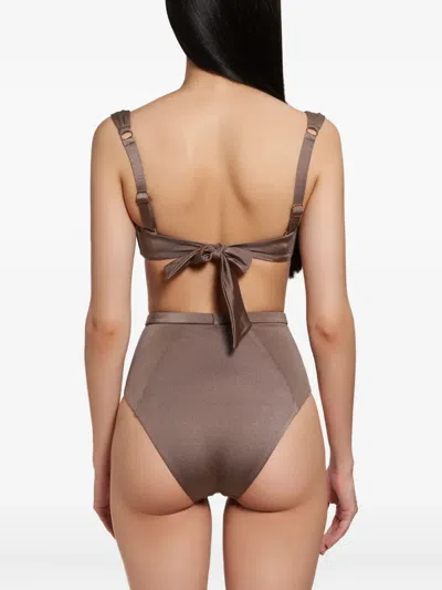 Noire Swimwear High-waisted Bikini In Brown