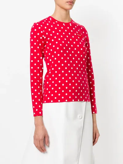 Comme Des Garçons Play Polka Dot Heart Logo T-shirt