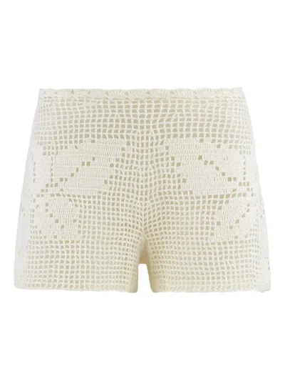 Magda Butrym Crochet Floral Shorts In Neutral