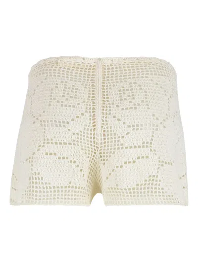 Magda Butrym Crochet Floral Shorts In Neutral