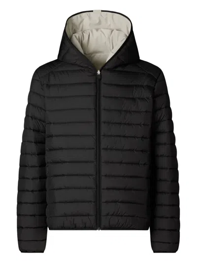 Save The Duck Hooded Reversible Jacket In Neutral