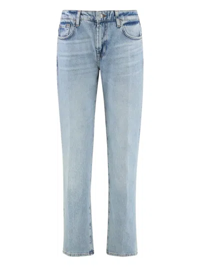 7 For All Mankind Calie Straight Jeans In Blue