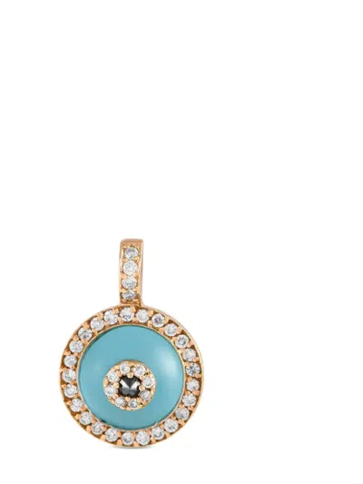 Pre-owned Aaron Basha 18k Rose Gold Diamond And Crystal Charm In Pink