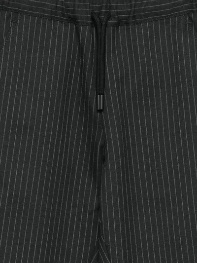 Dondup Pinstripe Drawstring Trousers In Black