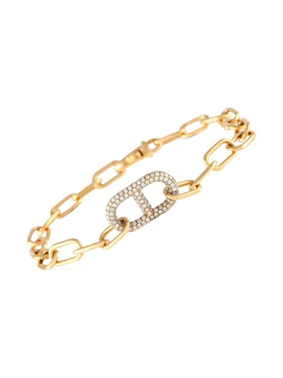 Pre-owned Lb Exclusive 18kt Yellow Gold Diamond Chain Bracelet