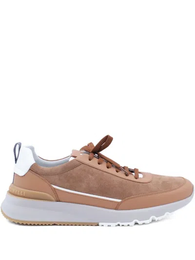Brunello Cucinelli Low Top Sneakers Contrast Sole In Neutral