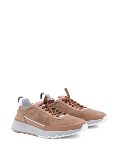 Brunello Cucinelli Low Top Sneakers Contrast Sole In Neutral