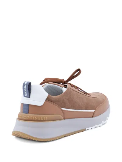 Brunello Cucinelli Low Top Sneakers Contrast Sole In Neutral