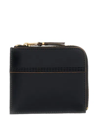 Comme Des Garçons Play Zip-around Leather Wallet In Black