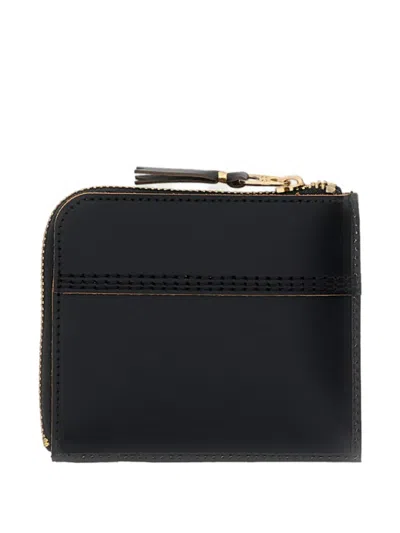 Comme Des Garçons Play Zip-around Leather Wallet In Black