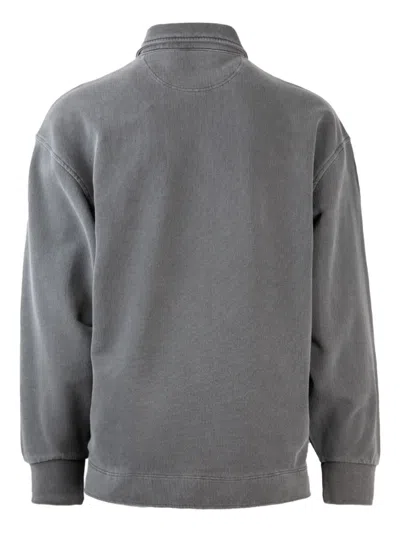 Carhartt Embroidered Script Sweatshirt Ribbed Cuffs In Gray