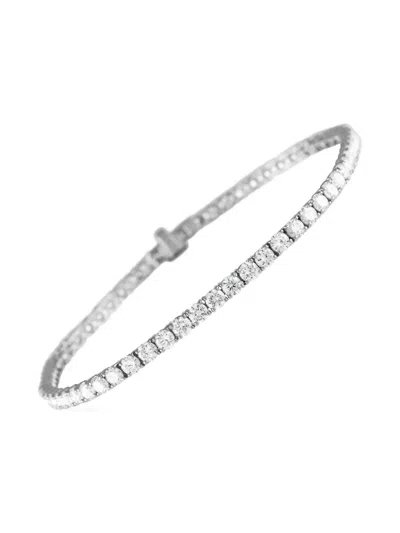 Pre-owned Lb Exclusive 14kt White Gold Tennis Diamond Bracelet