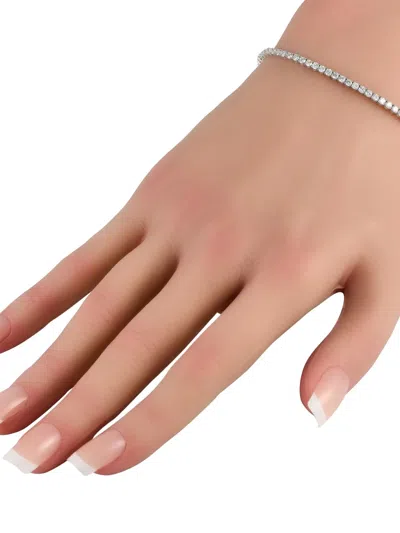 Pre-owned Lb Exclusive 14kt White Gold Tennis Diamond Bracelet