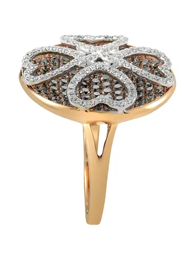 Pre-owned Gregg Ruth 18kt Rose Gold Clover Diamond Ring In Pink