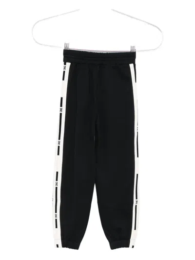 Elisabetta Franchi La Mia Bambina Logo-print Side-stripe Track Pants In Black