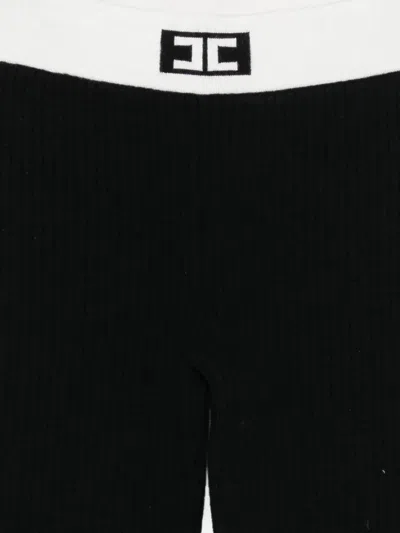 Elisabetta Franchi La Mia Bambina Contrasting-trim Leggings In Black
