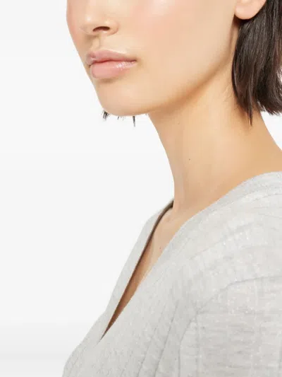 Brunello Cucinelli Cashmere And Silk Sparkling Sweater In Gray