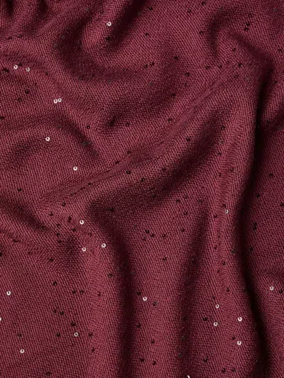 Brunello Cucinelli Cashmere And Silk Diamond Yarn Scarf In Burgundy