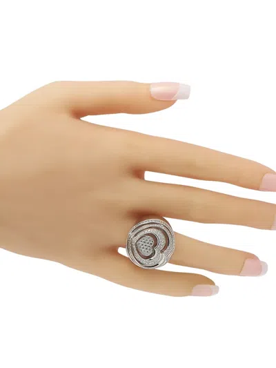Pre-owned Chopard 18kt White Gold Heart Diamond Ring In Silver