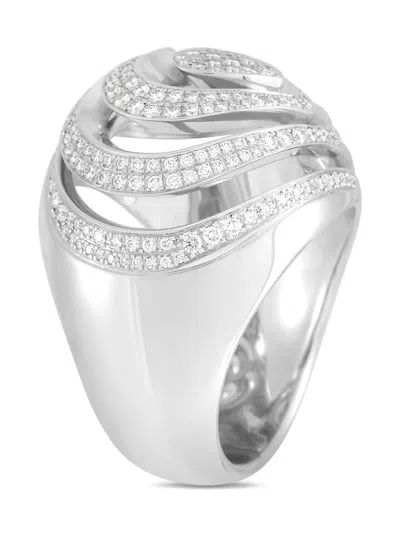 Pre-owned Chopard 18kt White Gold Heart Diamond Ring In Silver