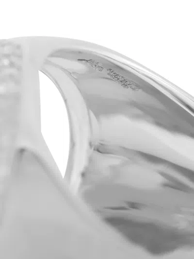 Pre-owned Chopard 18kt White Gold Heart Diamond Ring In Silver