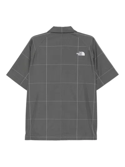 The North Face Logo-embroidered Shirt In Gray